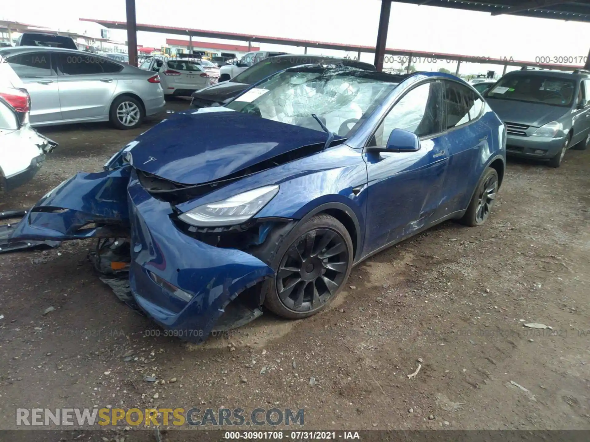 2 Photograph of a damaged car 5YJYGDEEXLF046077 TESLA MODEL Y 2020