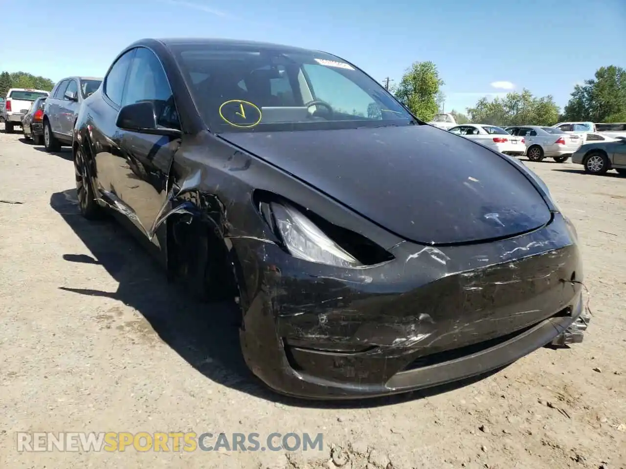 1 Photograph of a damaged car 5YJYGDEF0LF016076 TESLA MODEL Y 2020