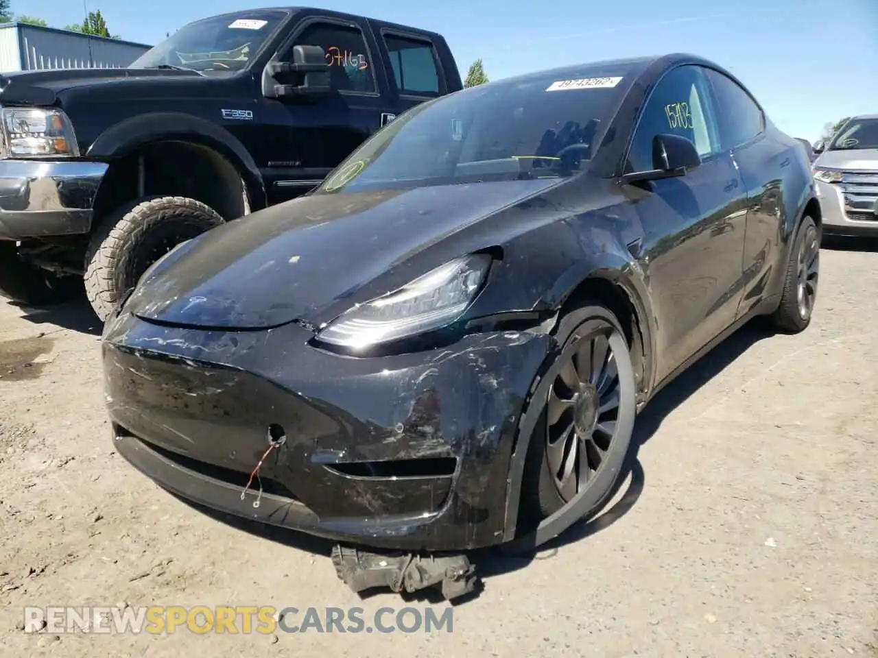2 Photograph of a damaged car 5YJYGDEF0LF016076 TESLA MODEL Y 2020