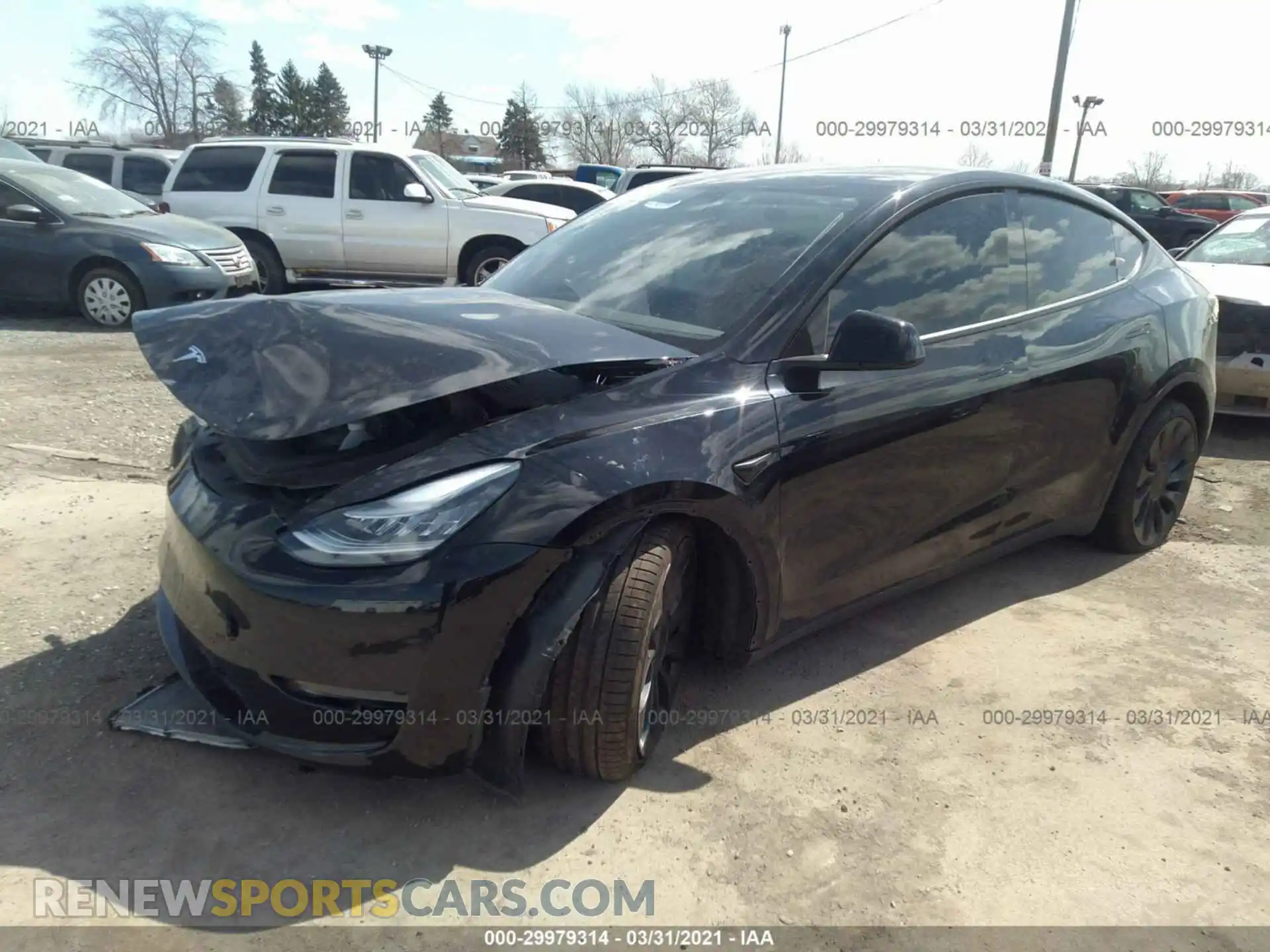 2 Photograph of a damaged car 5YJYGDEF2LF019822 TESLA MODEL Y 2020