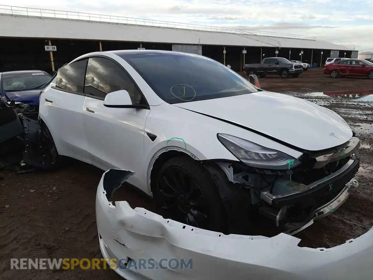 1 Photograph of a damaged car 5YJYGDEF3LF003483 TESLA MODEL Y 2020