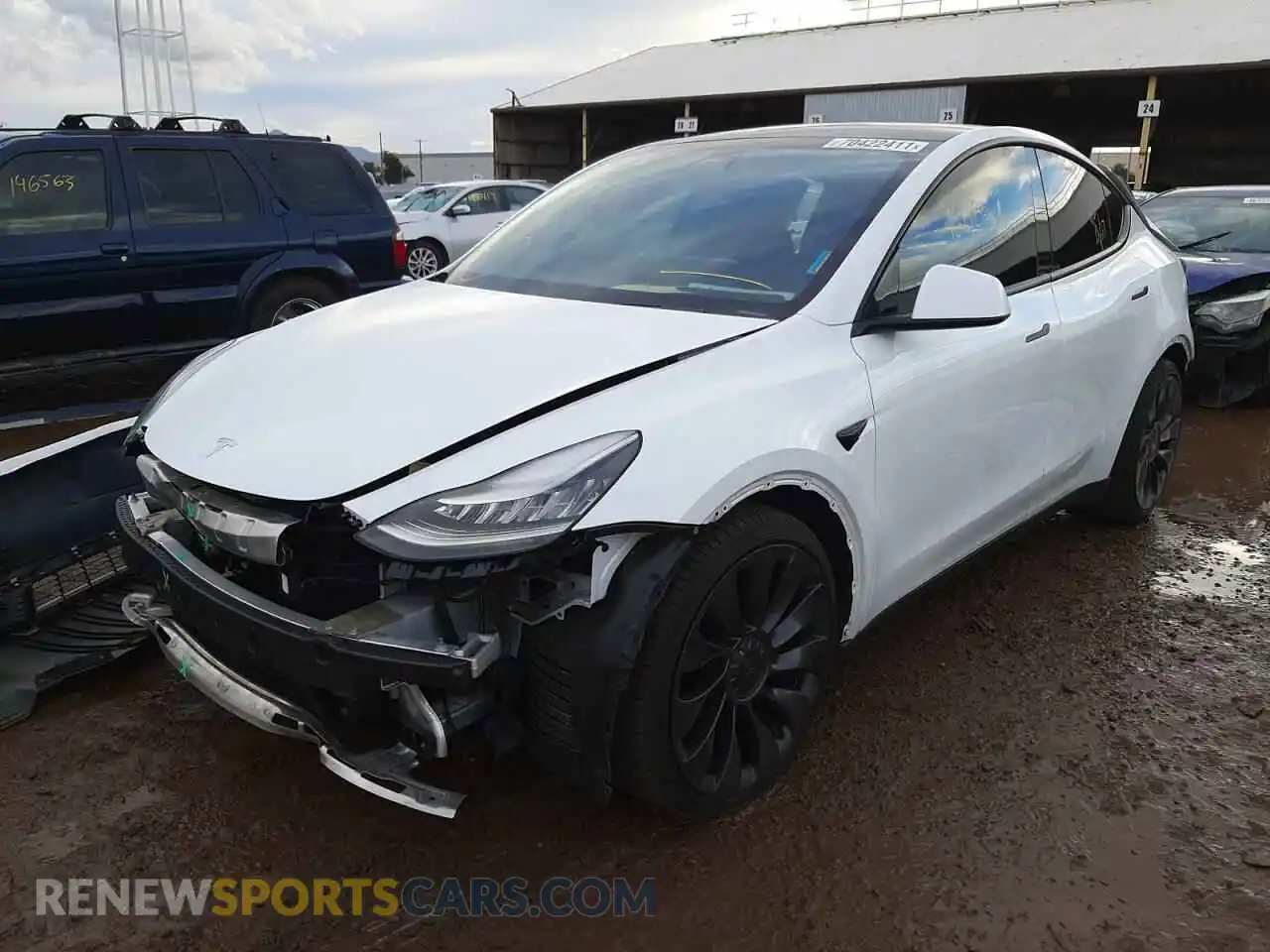 2 Photograph of a damaged car 5YJYGDEF3LF003483 TESLA MODEL Y 2020