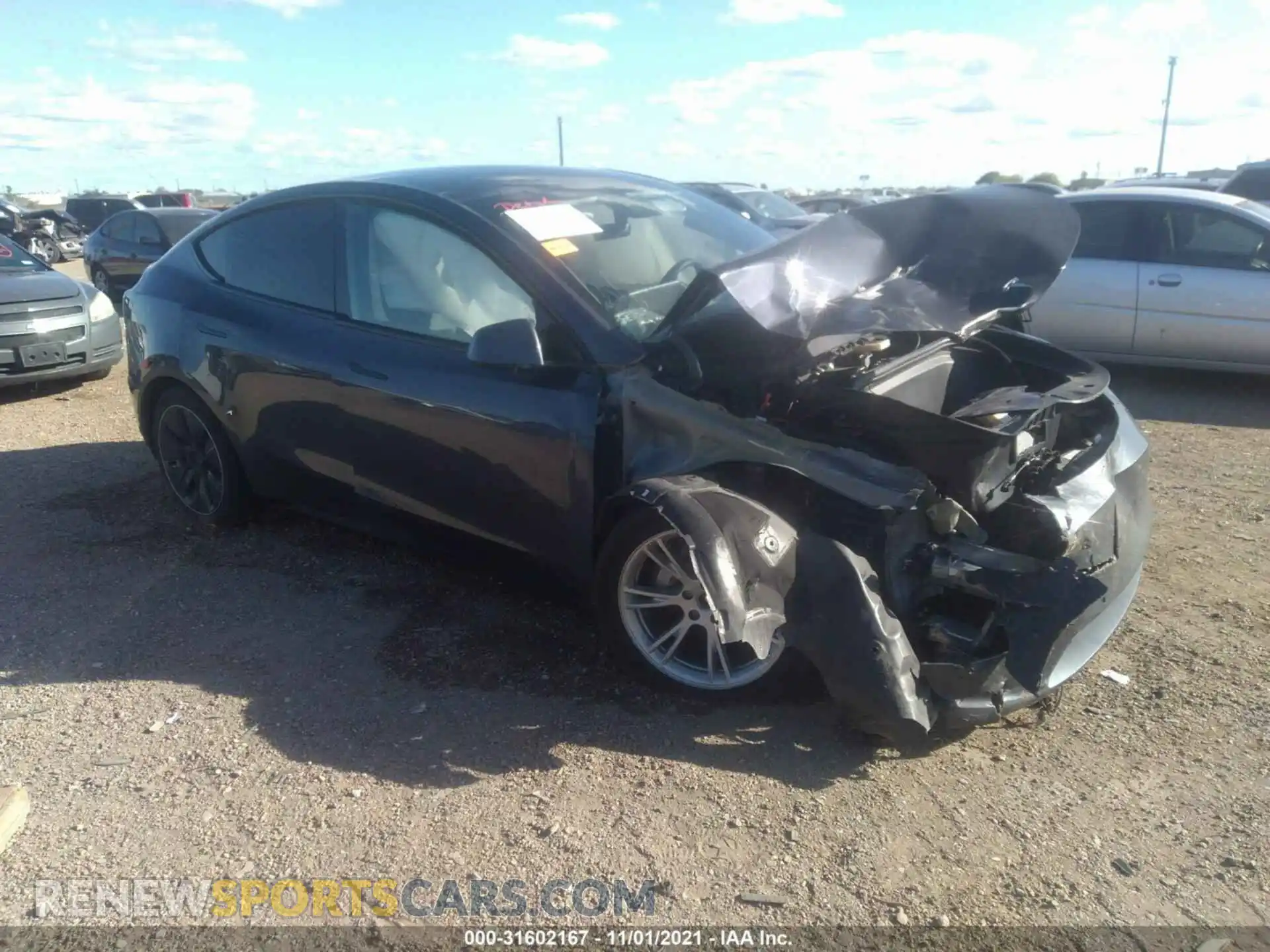 1 Photograph of a damaged car 5YJYGDEF7LF005821 TESLA MODEL Y 2020