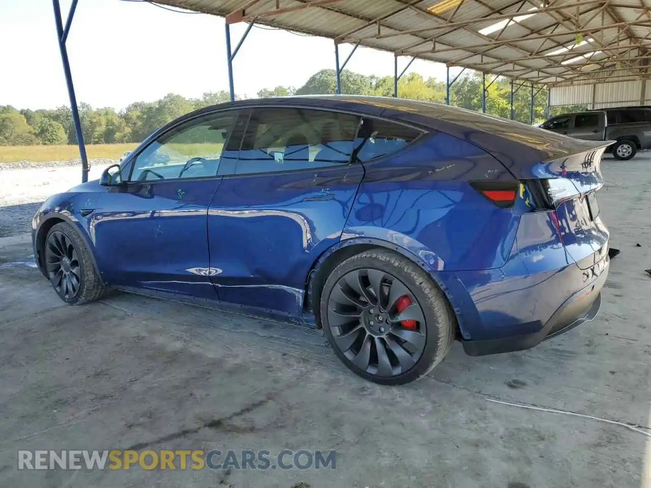2 Photograph of a damaged car 5YJYGDEF9LF000913 TESLA MODEL Y 2020