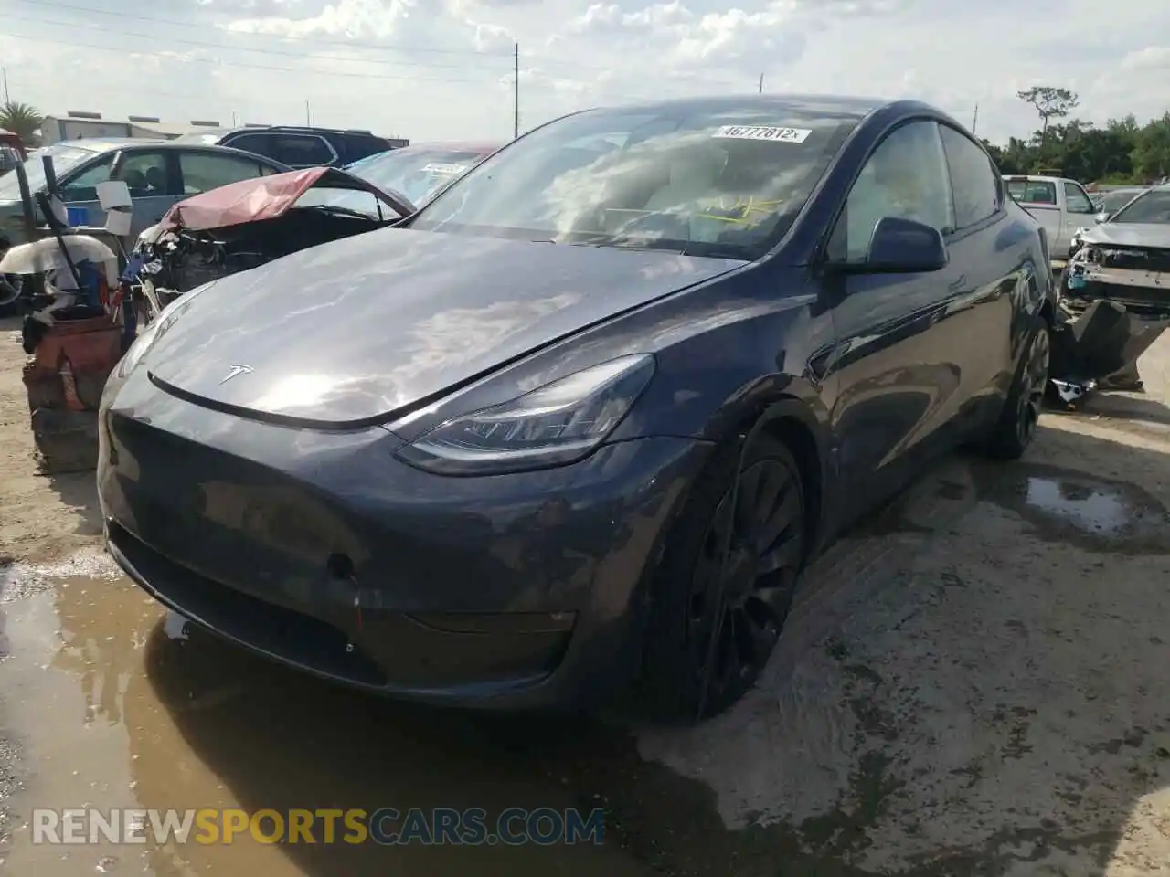 2 Photograph of a damaged car 5YJYGDEF9LF025875 TESLA MODEL Y 2020