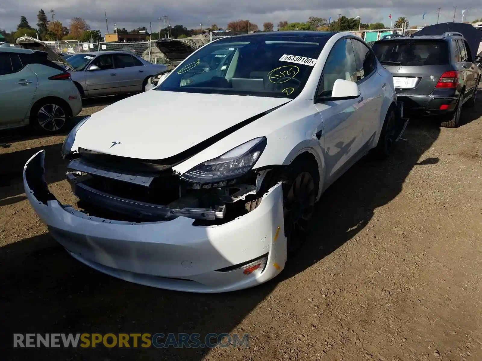 2 Photograph of a damaged car 5YJYGDEF9LF028050 TESLA MODEL Y 2020