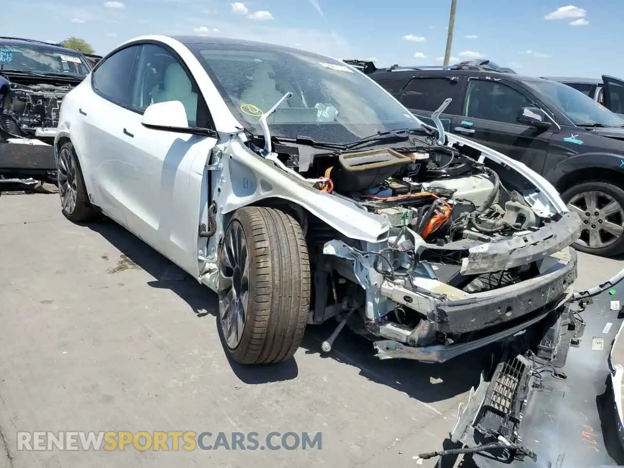 1 Photograph of a damaged car 5YJYGDEFXLF049926 TESLA MODEL Y 2020