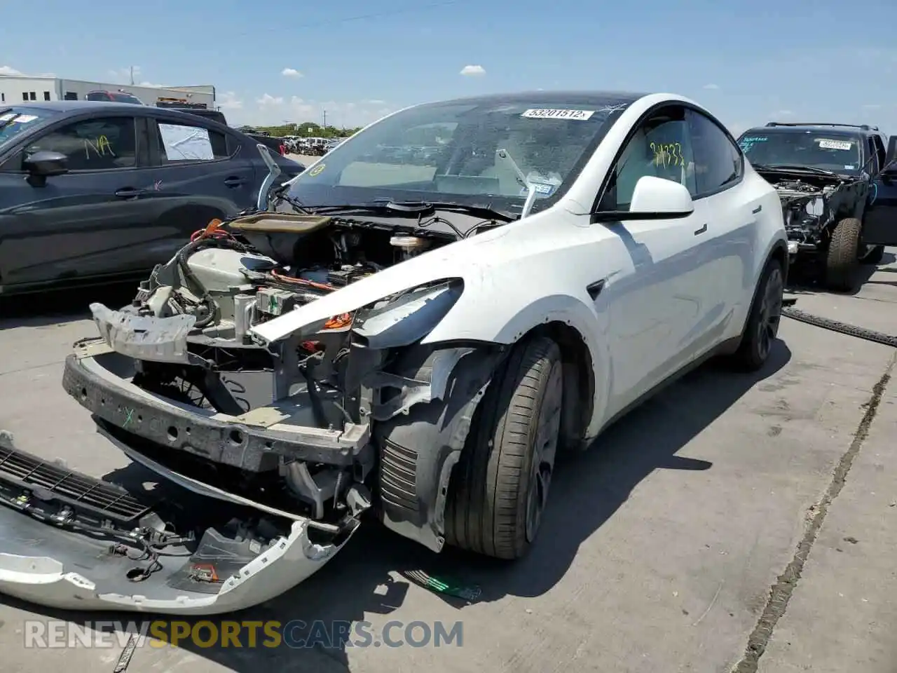 2 Photograph of a damaged car 5YJYGDEFXLF049926 TESLA MODEL Y 2020