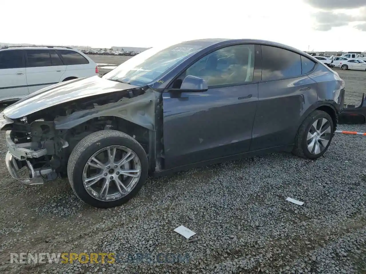 1 Photograph of a damaged car 5YJYGAEE0MF160069 TESLA MODEL Y 2021