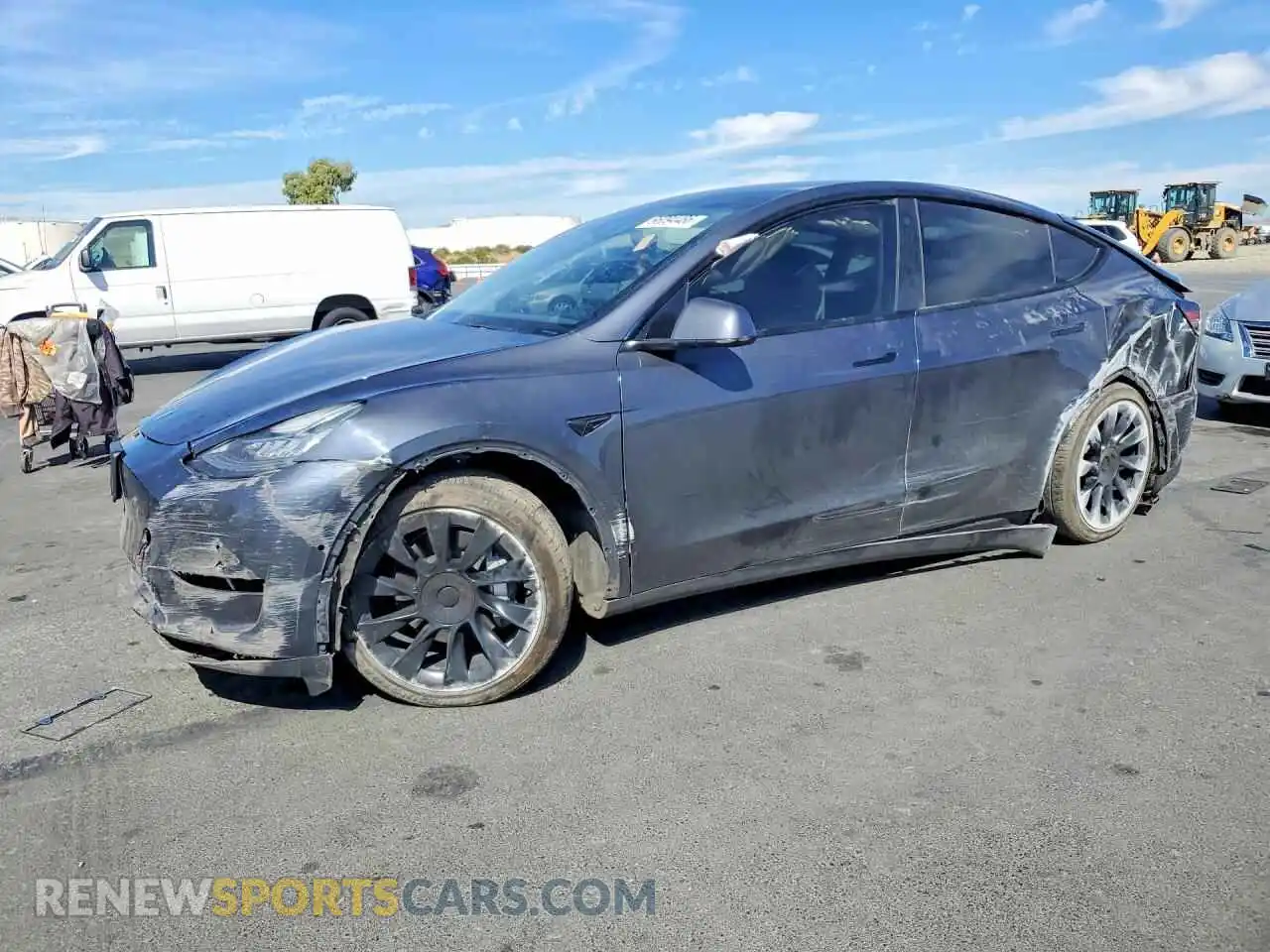 1 Photograph of a damaged car 5YJYGAEE2MF239372 TESLA MODEL Y 2021