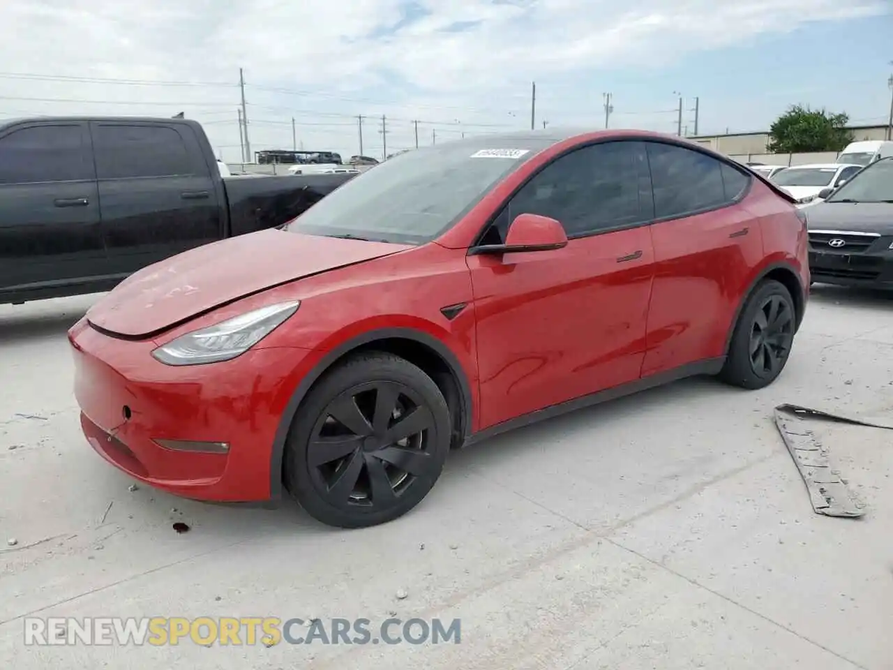 1 Photograph of a damaged car 5YJYGAEE2MF261971 TESLA MODEL Y 2021