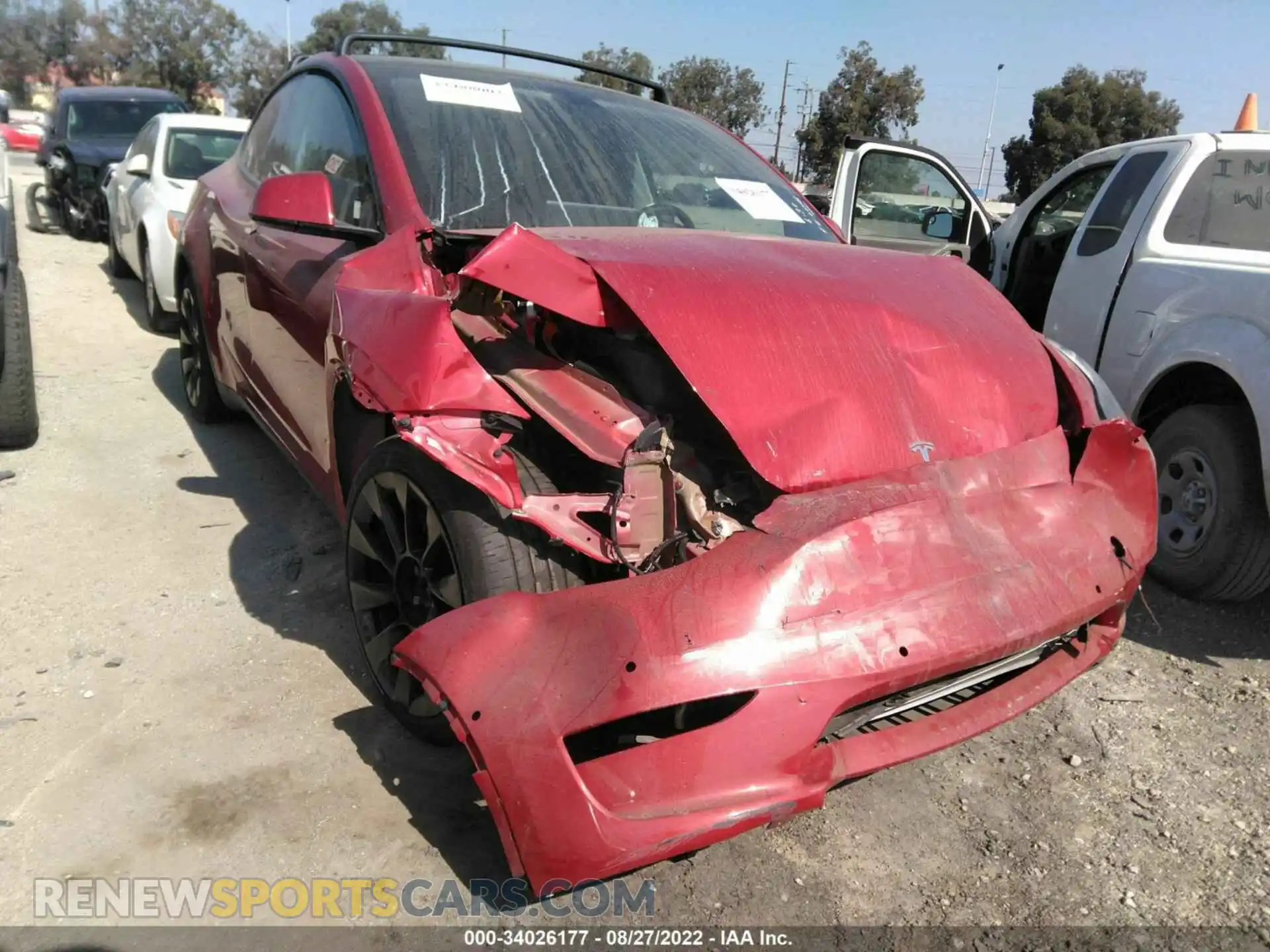 1 Photograph of a damaged car 5YJYGAEE3MF179974 TESLA MODEL Y 2021
