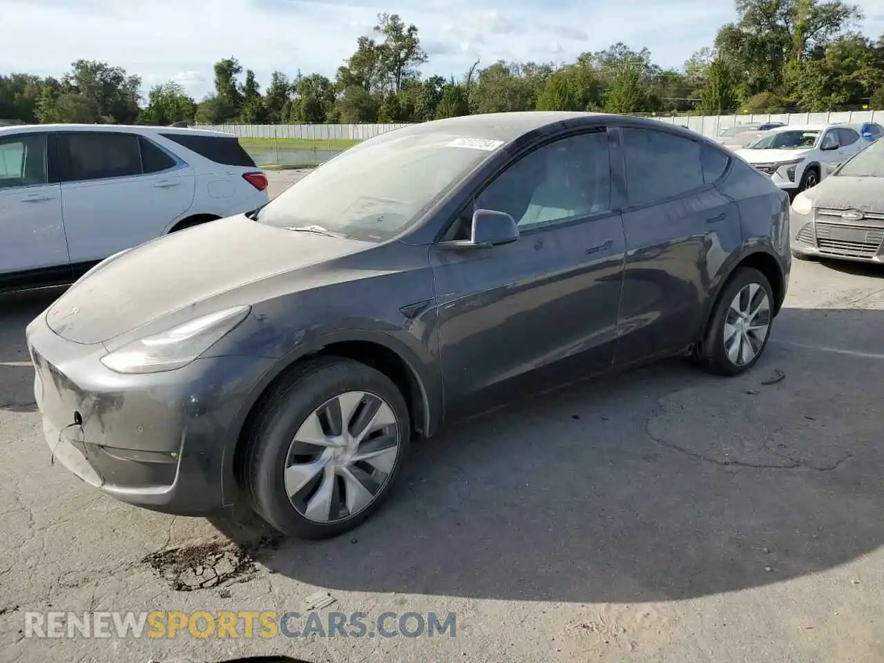 1 Photograph of a damaged car 5YJYGAEE3MF283588 TESLA MODEL Y 2021
