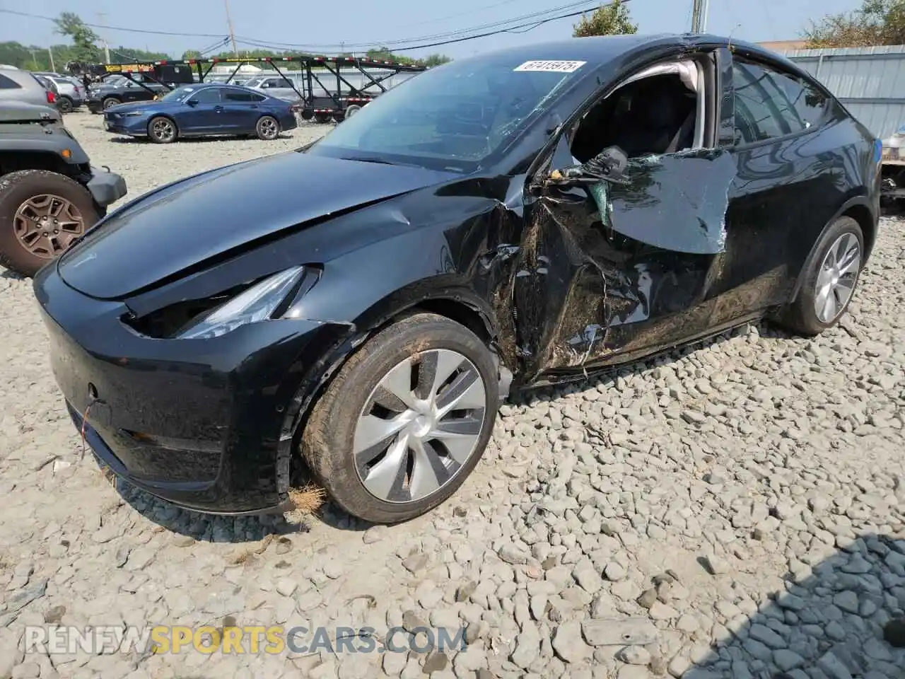 1 Photograph of a damaged car 5YJYGAEE3MF299676 TESLA MODEL Y 2021