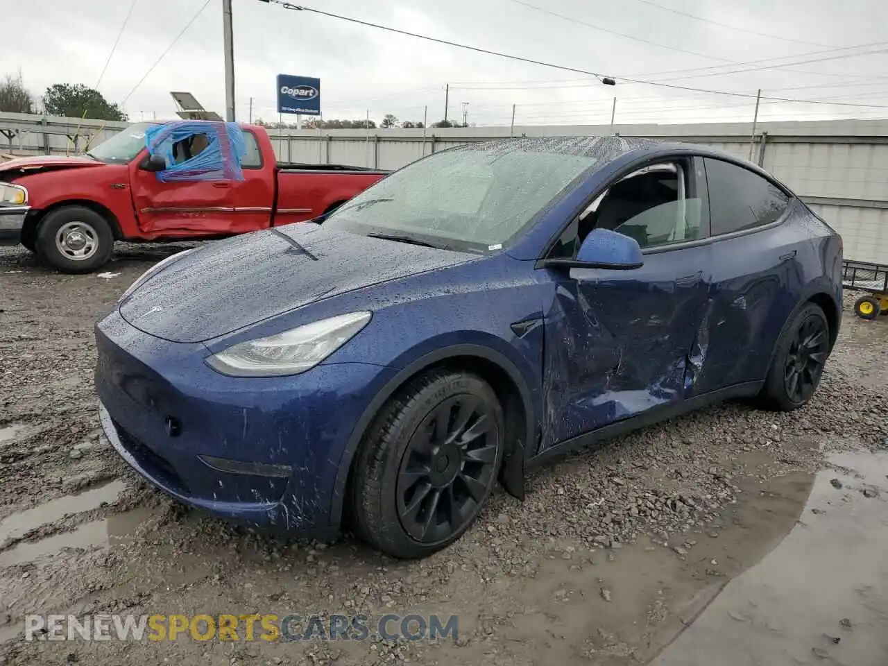 1 Photograph of a damaged car 5YJYGAEE4MF125857 TESLA MODEL Y 2021