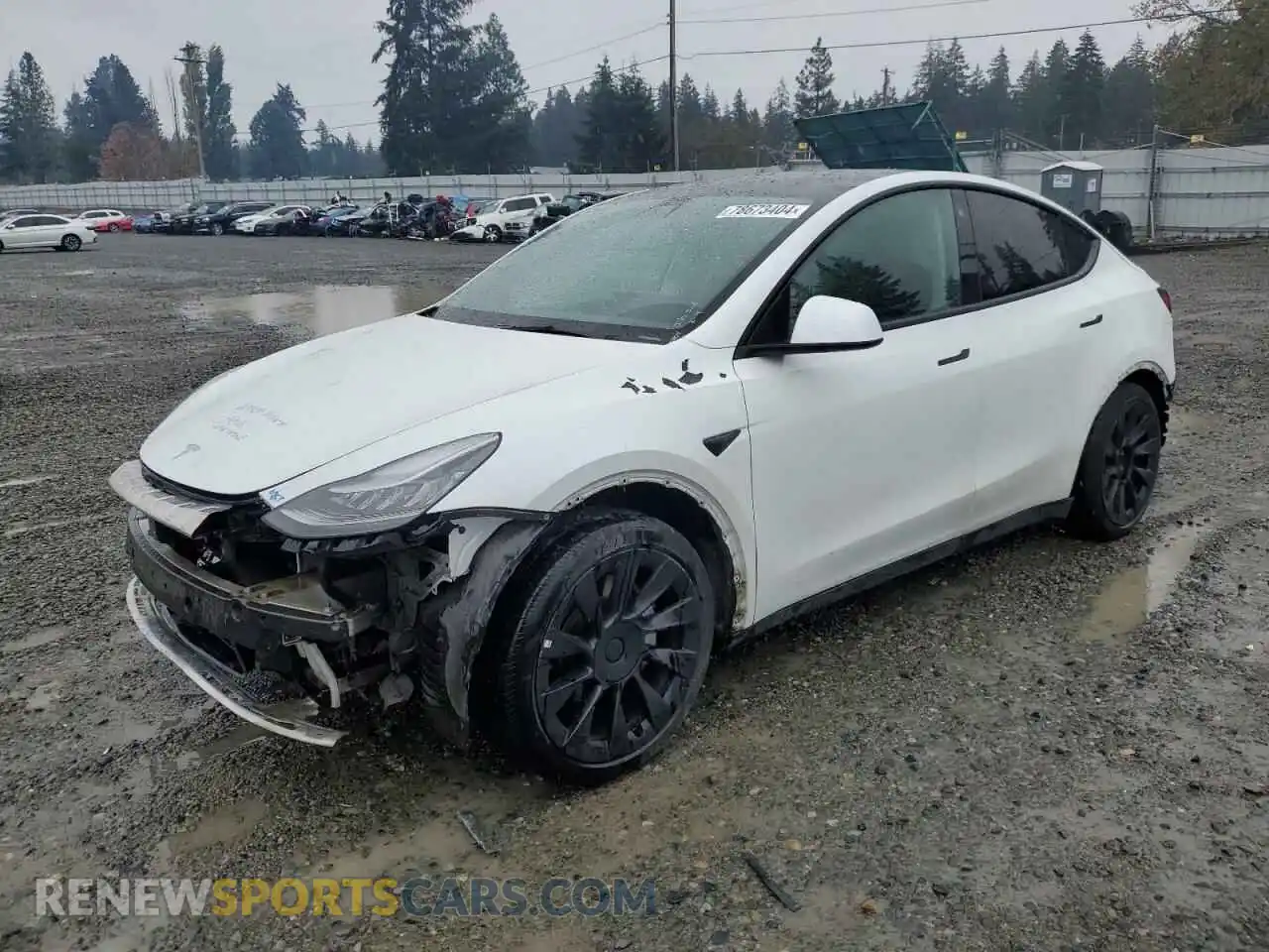 1 Photograph of a damaged car 5YJYGAEE4MF142836 TESLA MODEL Y 2021