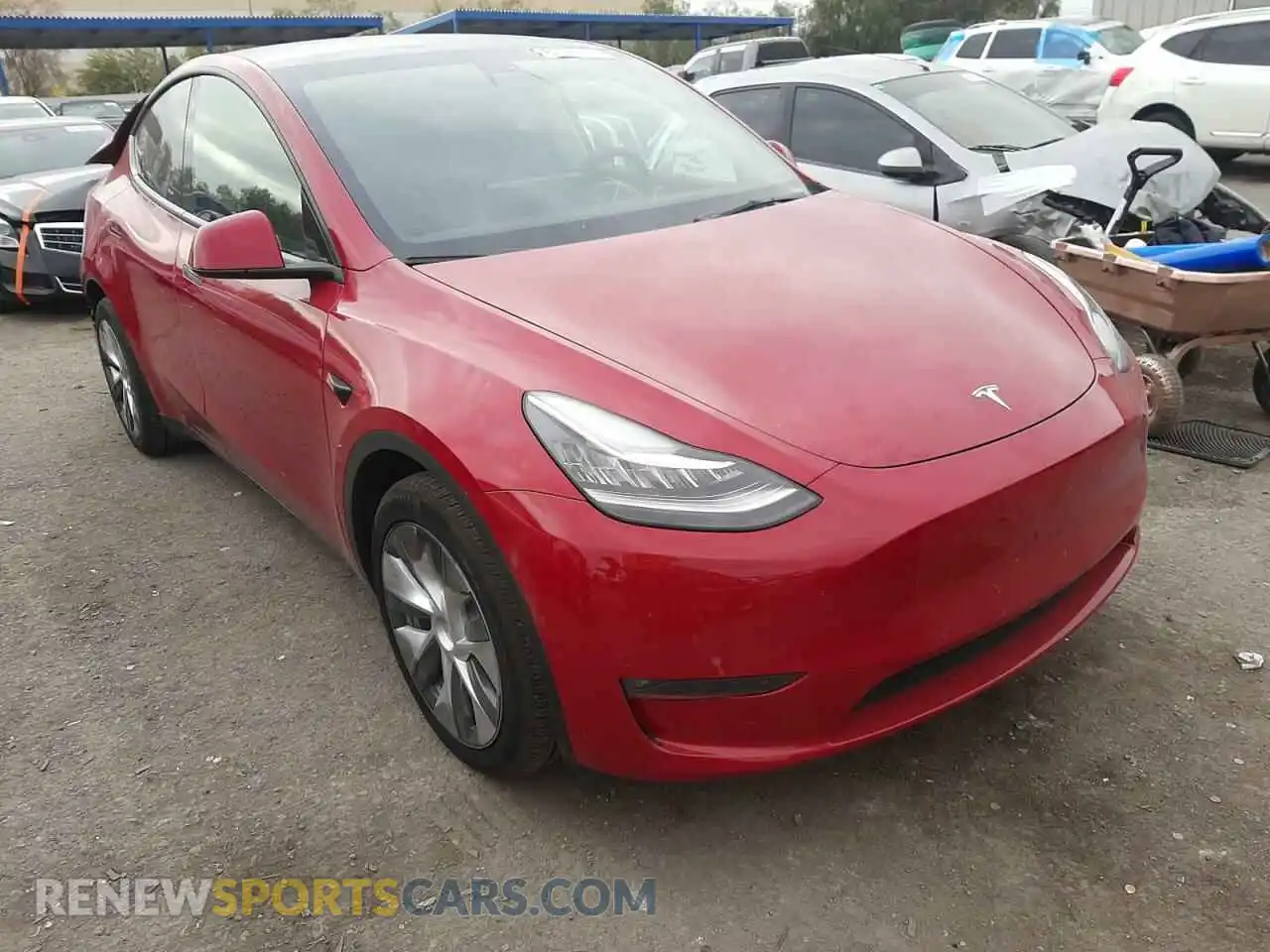 1 Photograph of a damaged car 5YJYGAEE4MF264838 TESLA MODEL Y 2021