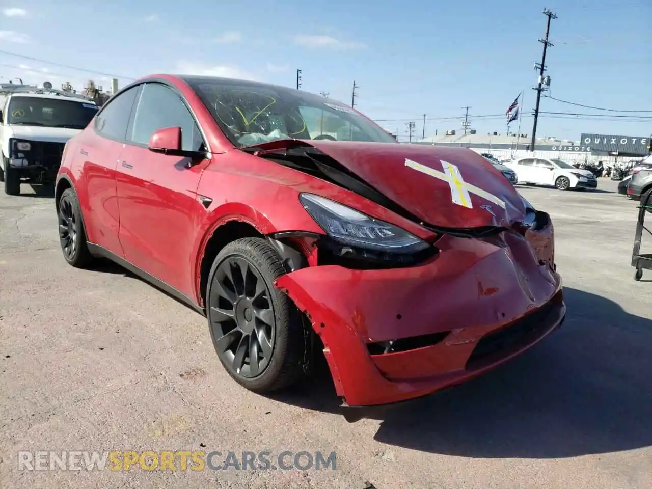 1 Photograph of a damaged car 5YJYGAEE5MF280854 TESLA MODEL Y 2021
