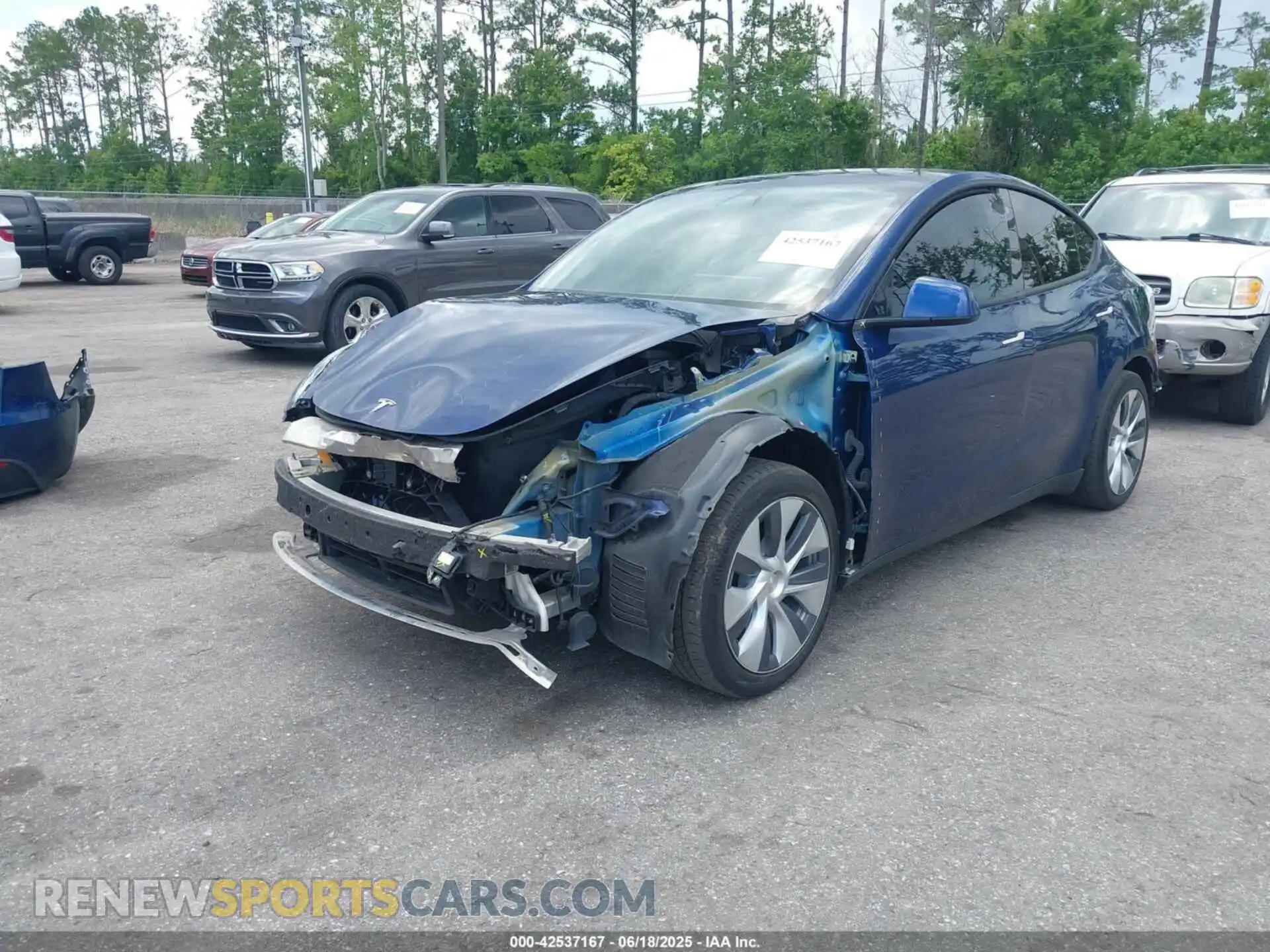 2 Фотография поврежденного автомобиля 5YJYGAEEXMF148513 TESLA MODEL Y 2021