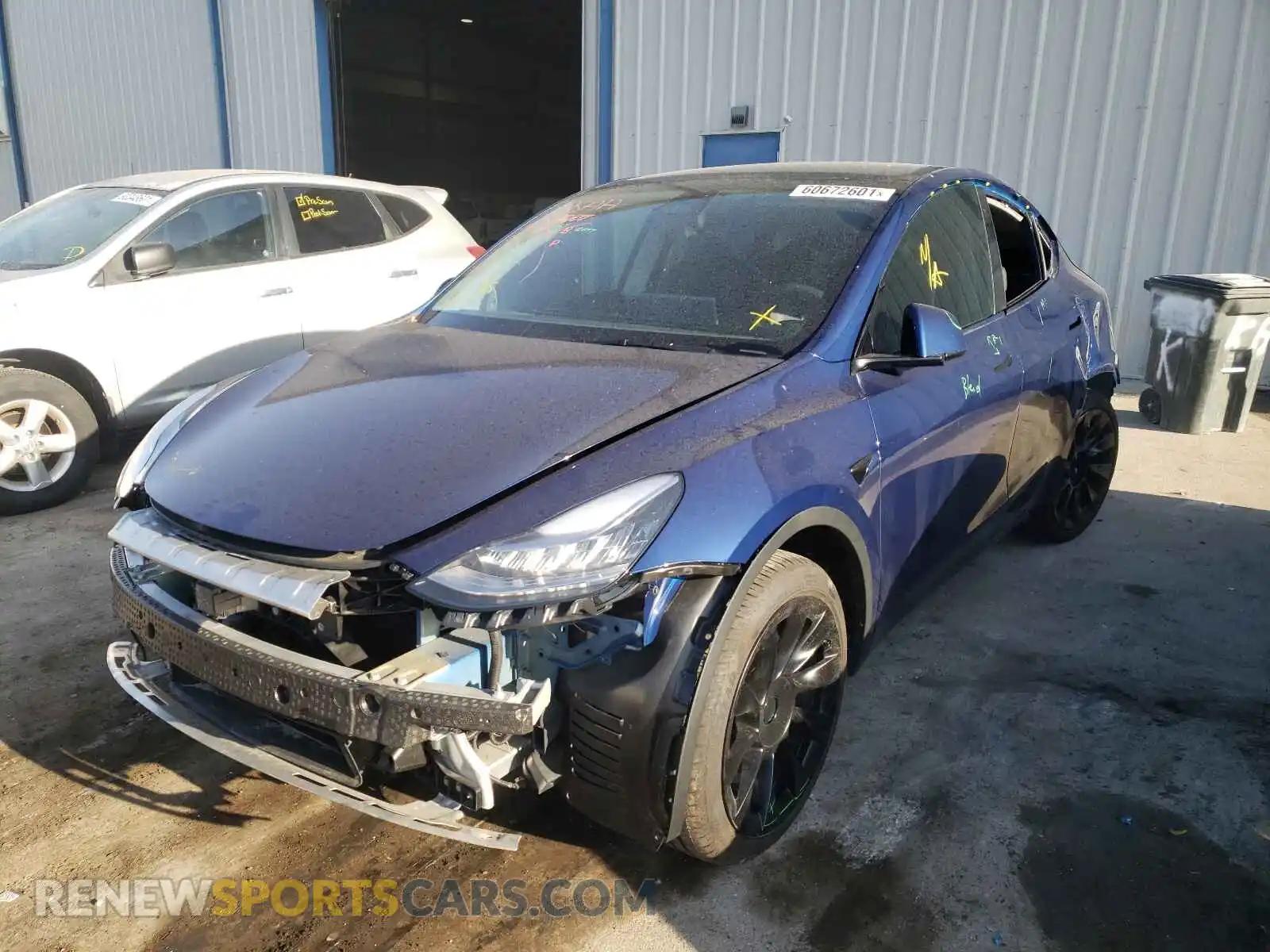 2 Photograph of a damaged car 5YJYGAEEXMF149094 TESLA MODEL Y 2021