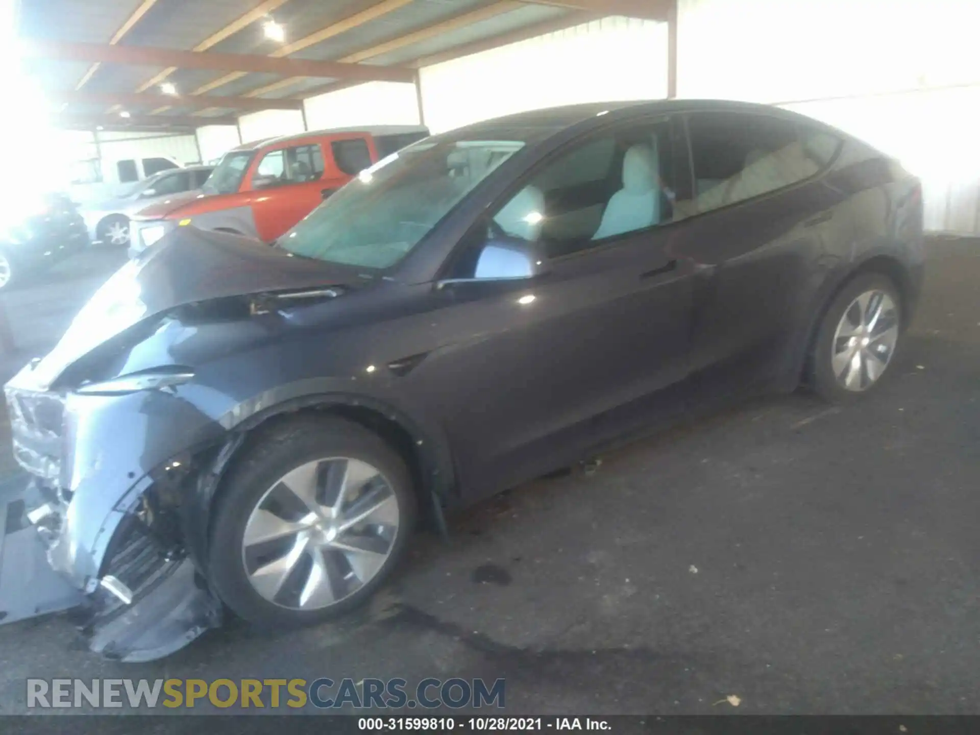 2 Photograph of a damaged car 5YJYGDED6MF106087 TESLA MODEL Y 2021