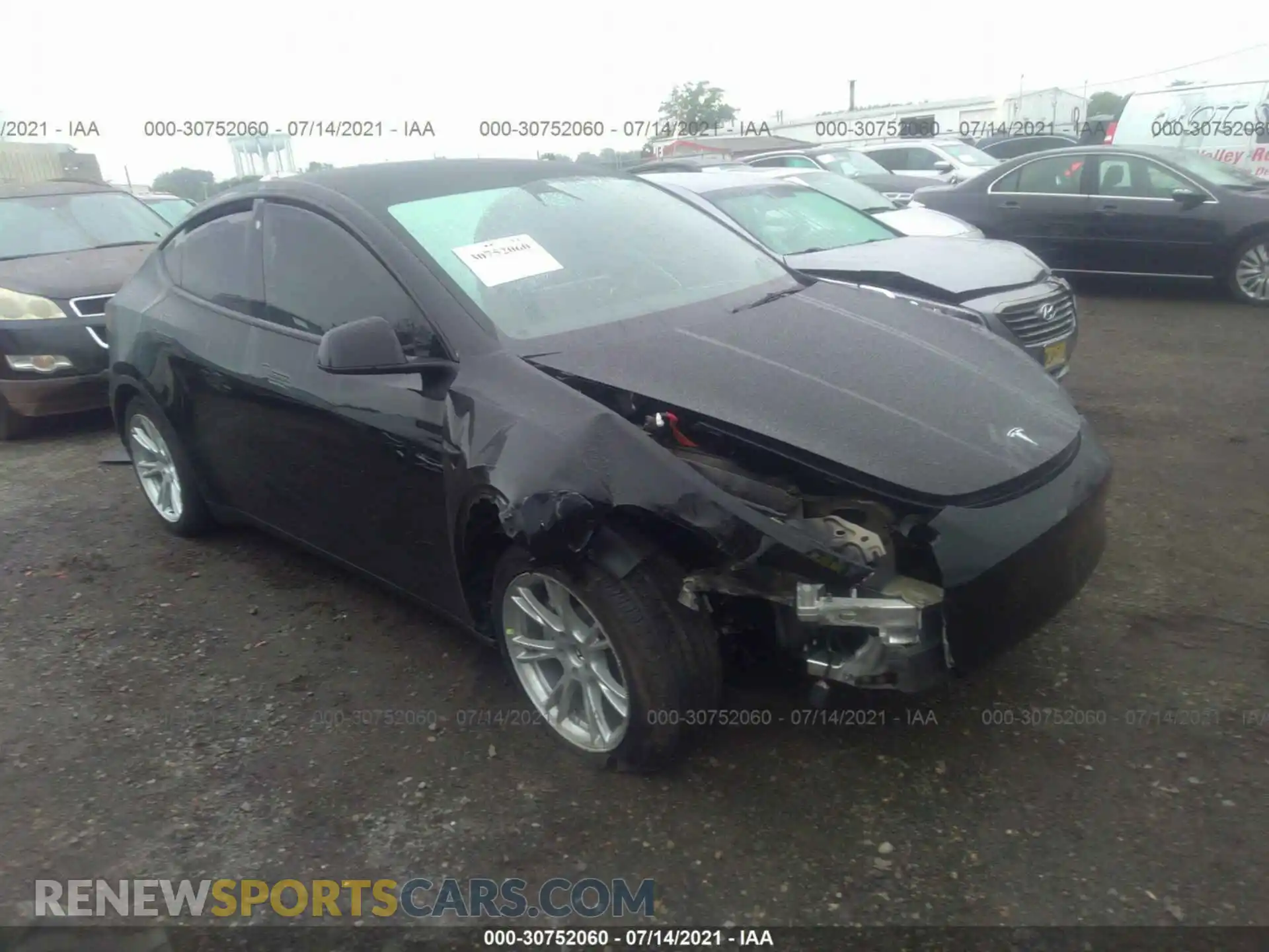 1 Photograph of a damaged car 5YJYGDED8MF107452 TESLA MODEL Y 2021