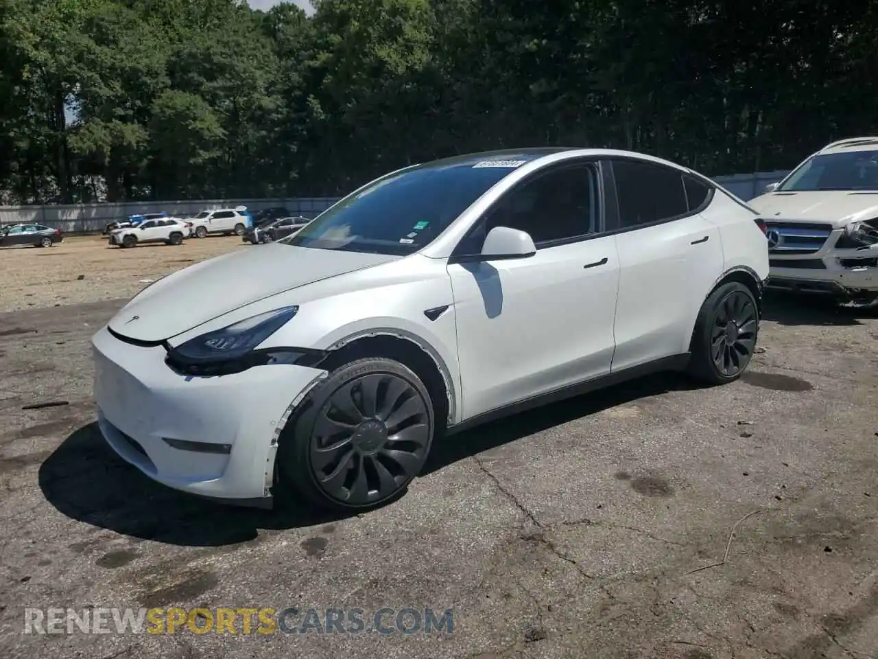 1 Photograph of a damaged car 5YJYGDED8MF112974 TESLA MODEL Y 2021