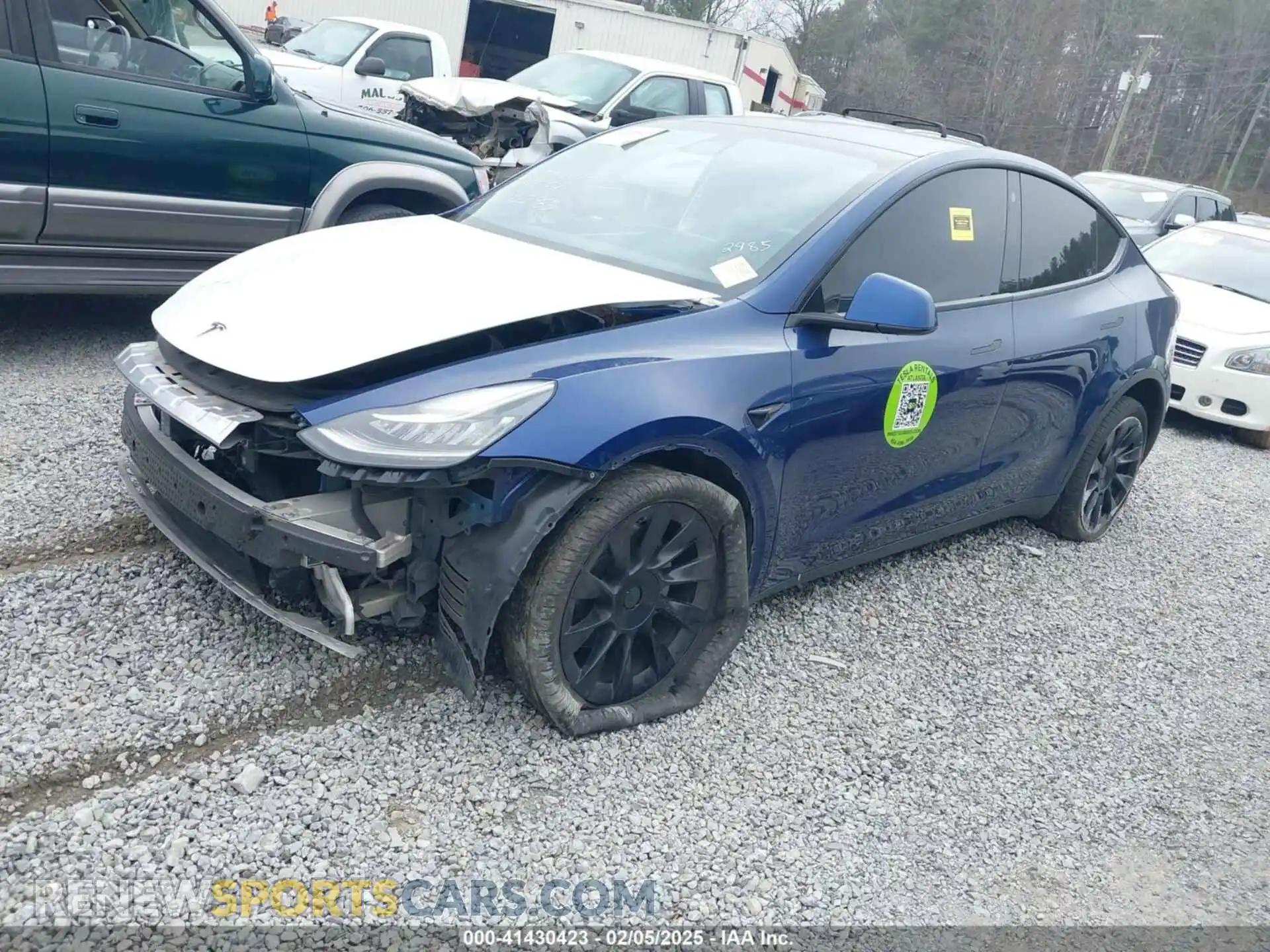 2 Фотография поврежденного автомобиля 5YJYGDED8MF122985 TESLA MODEL Y 2021