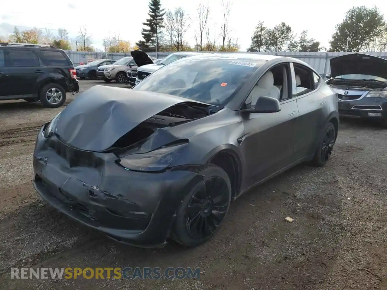 1 Photograph of a damaged car 5YJYGDED8MF124655 TESLA MODEL Y 2021