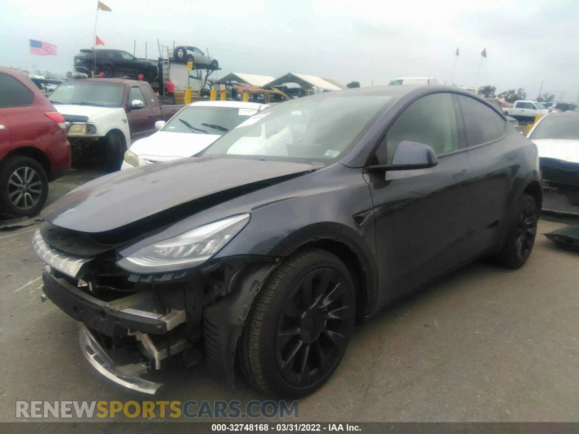 2 Photograph of a damaged car 5YJYGDEE0MF095323 TESLA MODEL Y 2021