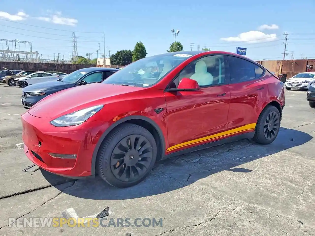 1 Photograph of a damaged car 5YJYGDEE0MF096522 TESLA MODEL Y 2021