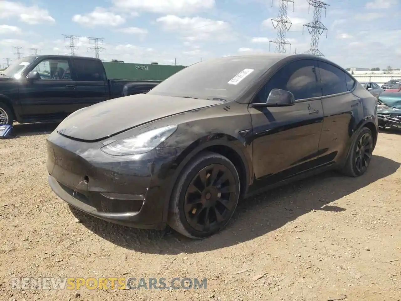 1 Photograph of a damaged car 5YJYGDEE0MF107955 TESLA MODEL Y 2021