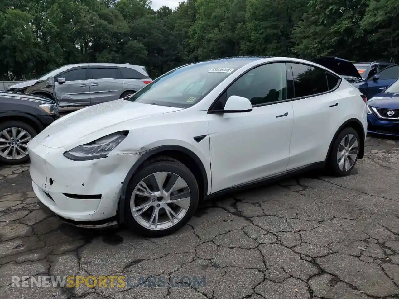 1 Photograph of a damaged car 5YJYGDEE0MF146030 TESLA MODEL Y 2021