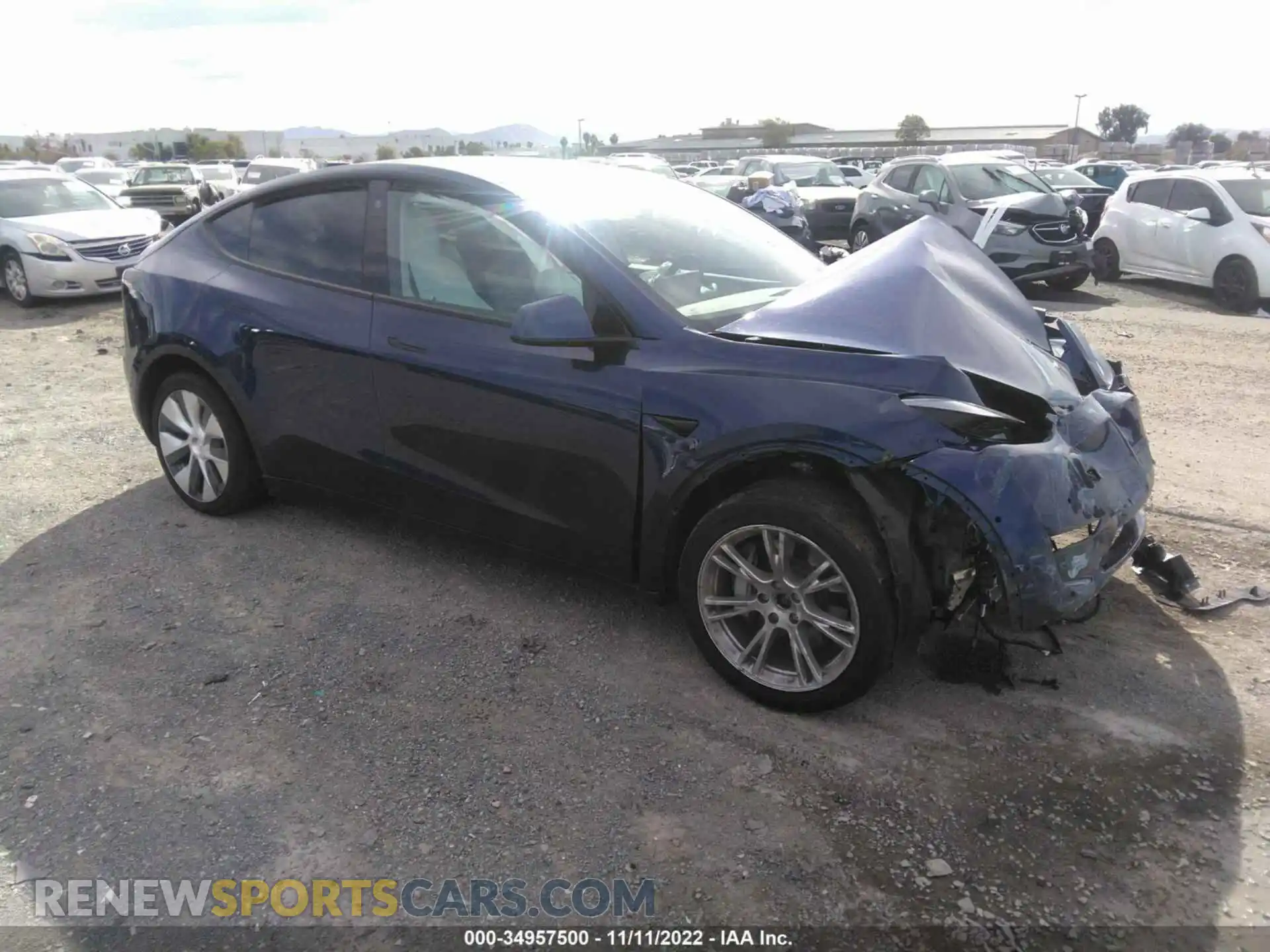 1 Photograph of a damaged car 5YJYGDEE0MF158419 TESLA MODEL Y 2021