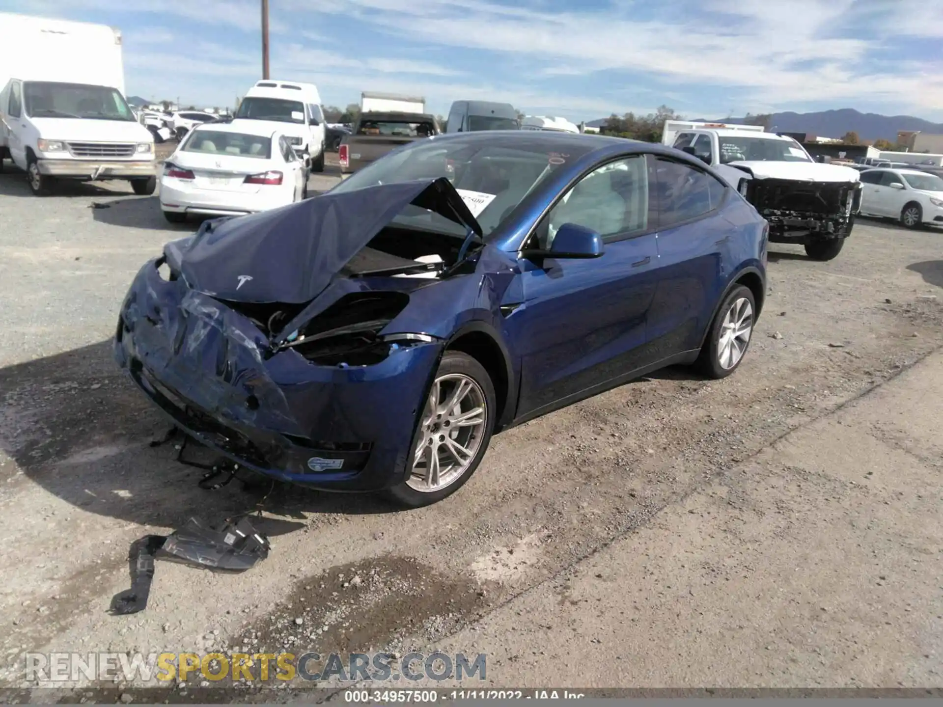 2 Photograph of a damaged car 5YJYGDEE0MF158419 TESLA MODEL Y 2021