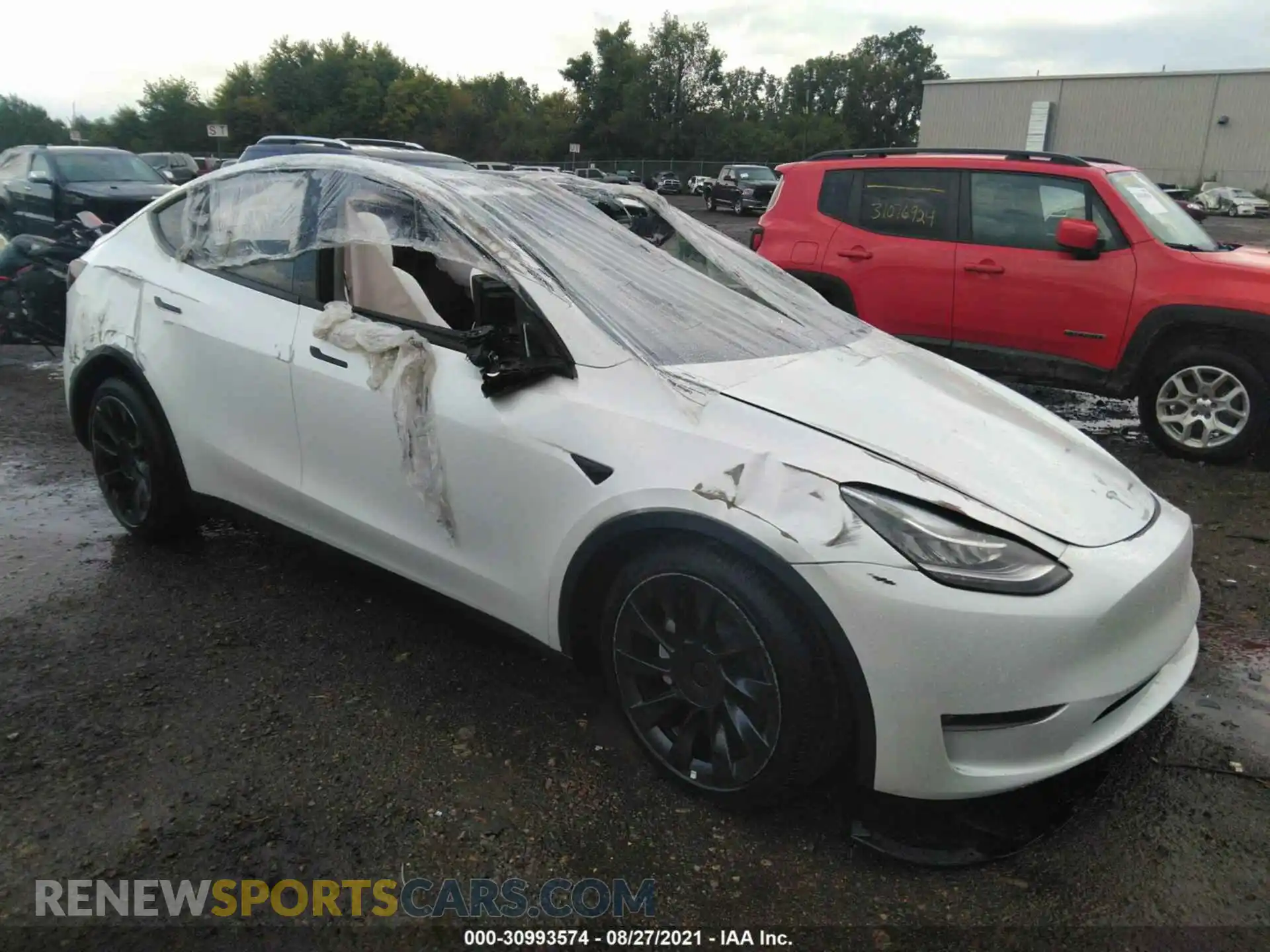 1 Photograph of a damaged car 5YJYGDEE0MF224306 TESLA MODEL Y 2021