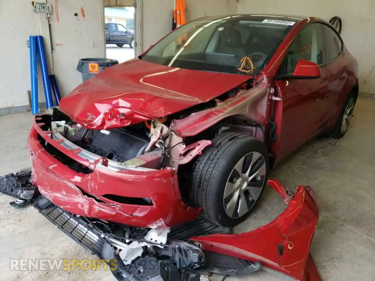 2 Photograph of a damaged car 5YJYGDEE0MF233068 TESLA MODEL Y 2021