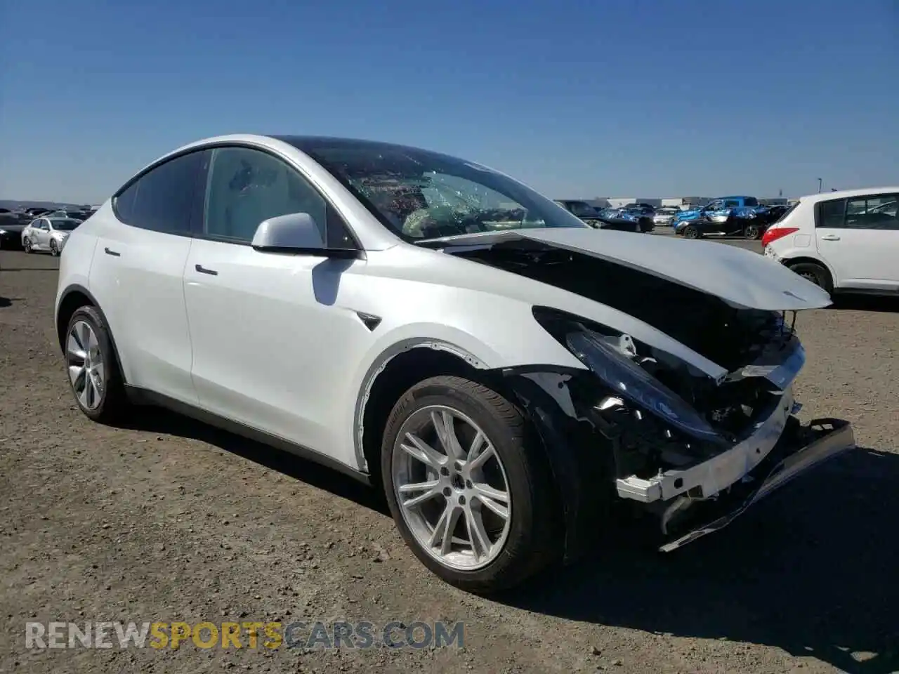 1 Photograph of a damaged car 5YJYGDEE0MF268693 TESLA MODEL Y 2021