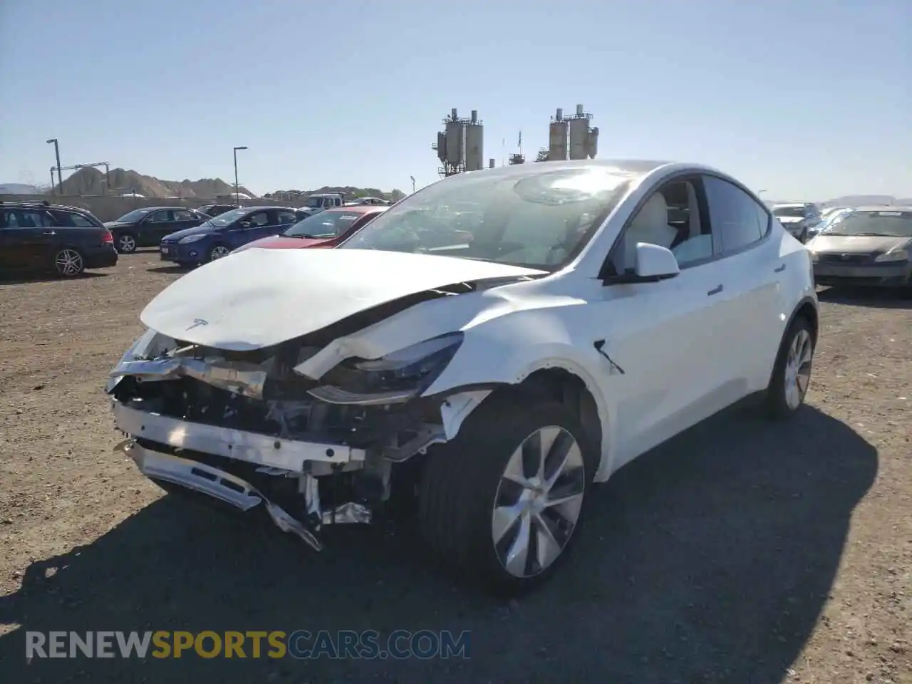 2 Photograph of a damaged car 5YJYGDEE0MF268693 TESLA MODEL Y 2021
