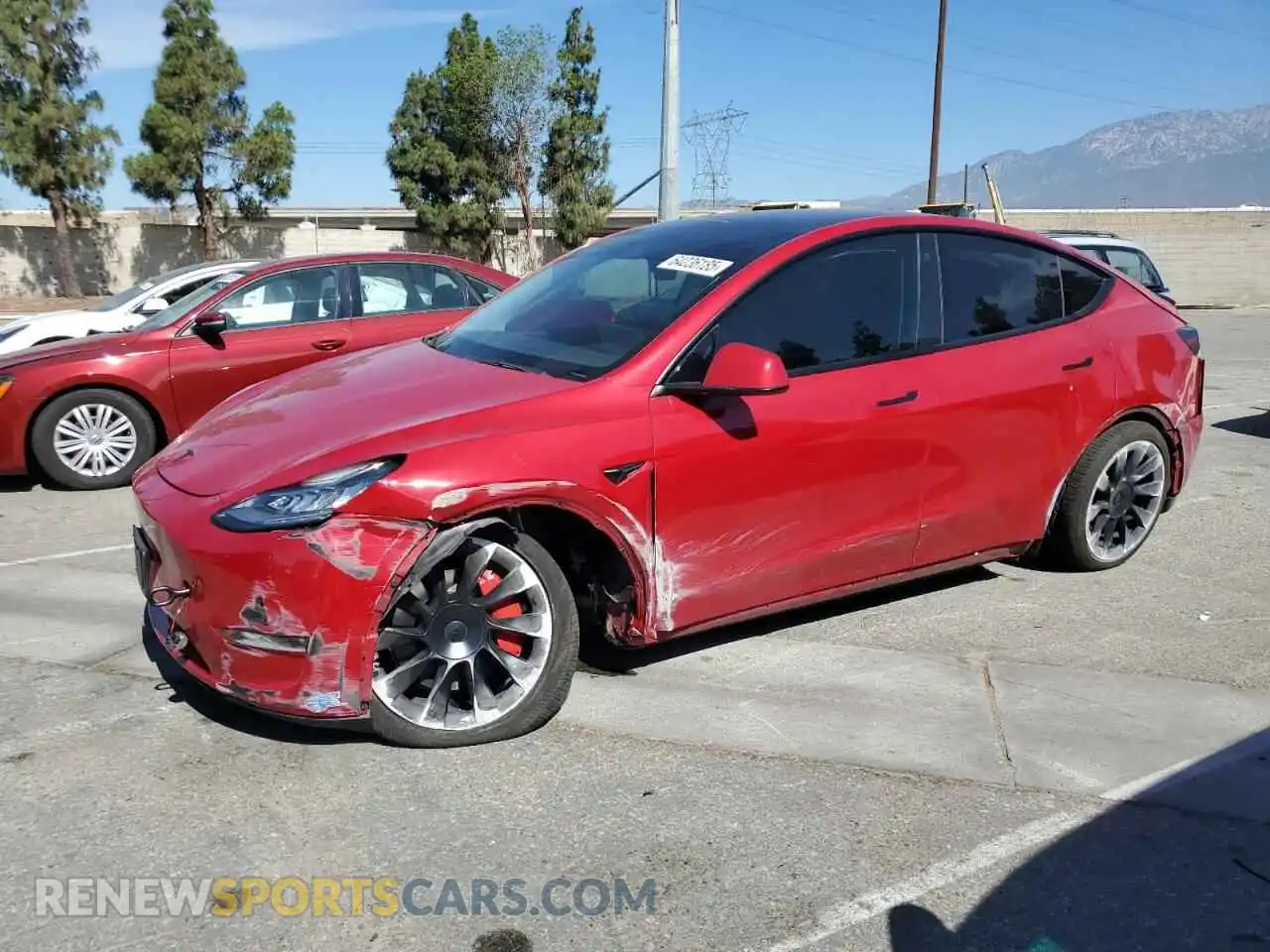 1 Photograph of a damaged car 5YJYGDEE0MF274932 TESLA MODEL Y 2021