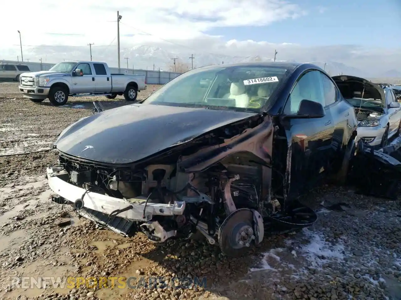 2 Фотография поврежденного автомобиля 5YJYGDEE1MF088638 TESLA MODEL Y 2021