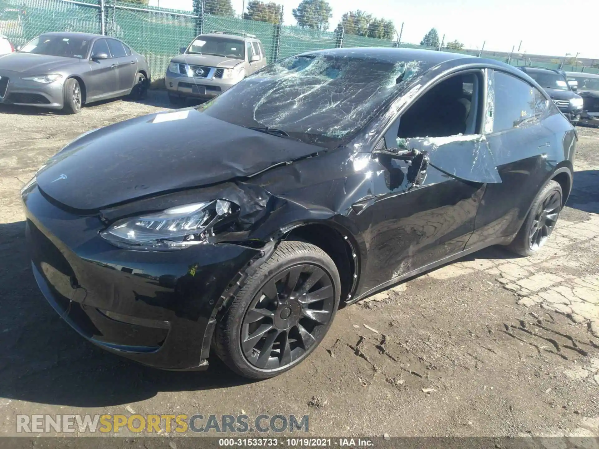 2 Photograph of a damaged car 5YJYGDEE1MF141483 TESLA MODEL Y 2021