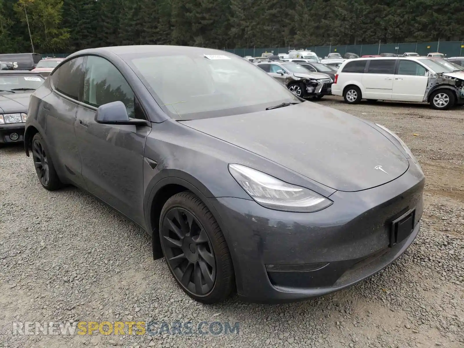 1 Photograph of a damaged car 5YJYGDEE1MF153374 TESLA MODEL Y 2021