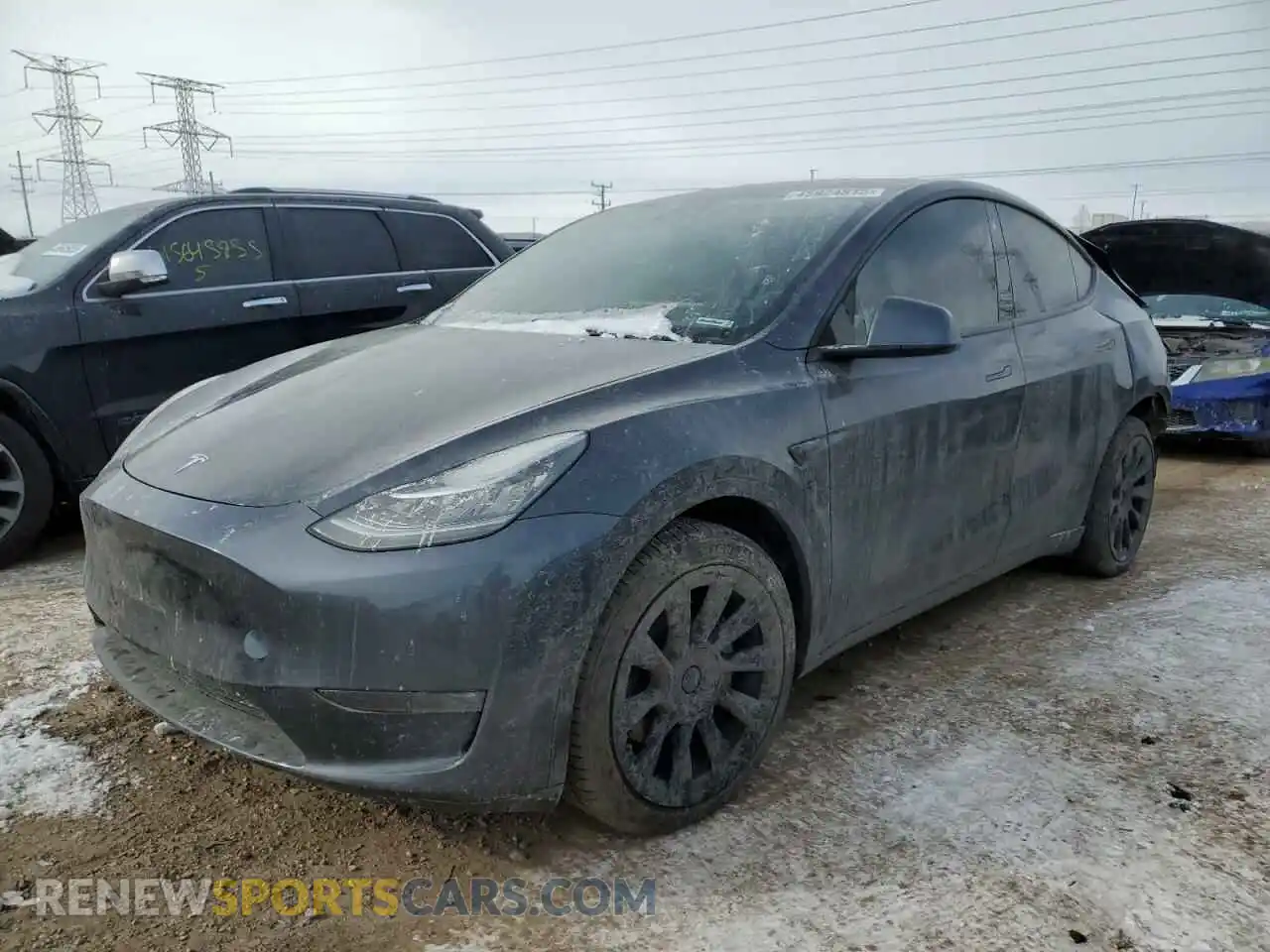 1 Photograph of a damaged car 5YJYGDEE1MF203738 TESLA MODEL Y 2021