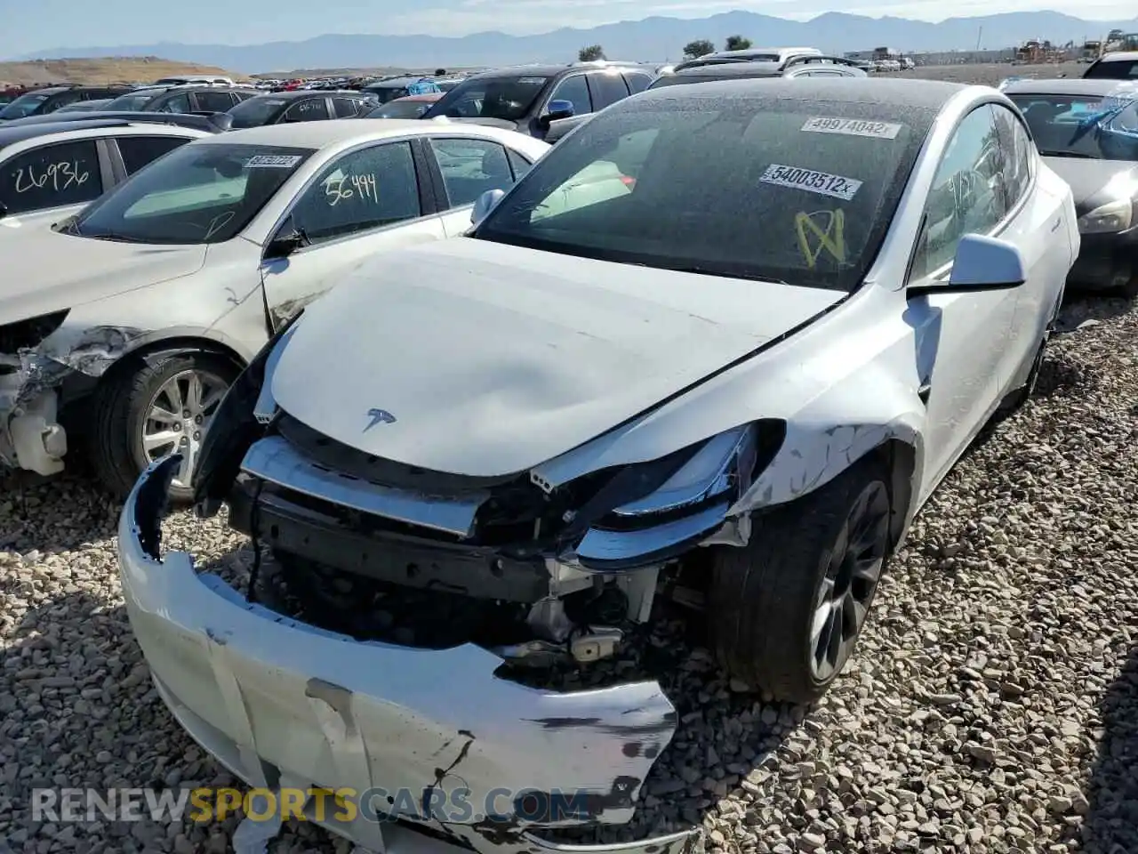 2 Photograph of a damaged car 5YJYGDEE1MF266760 TESLA MODEL Y 2021