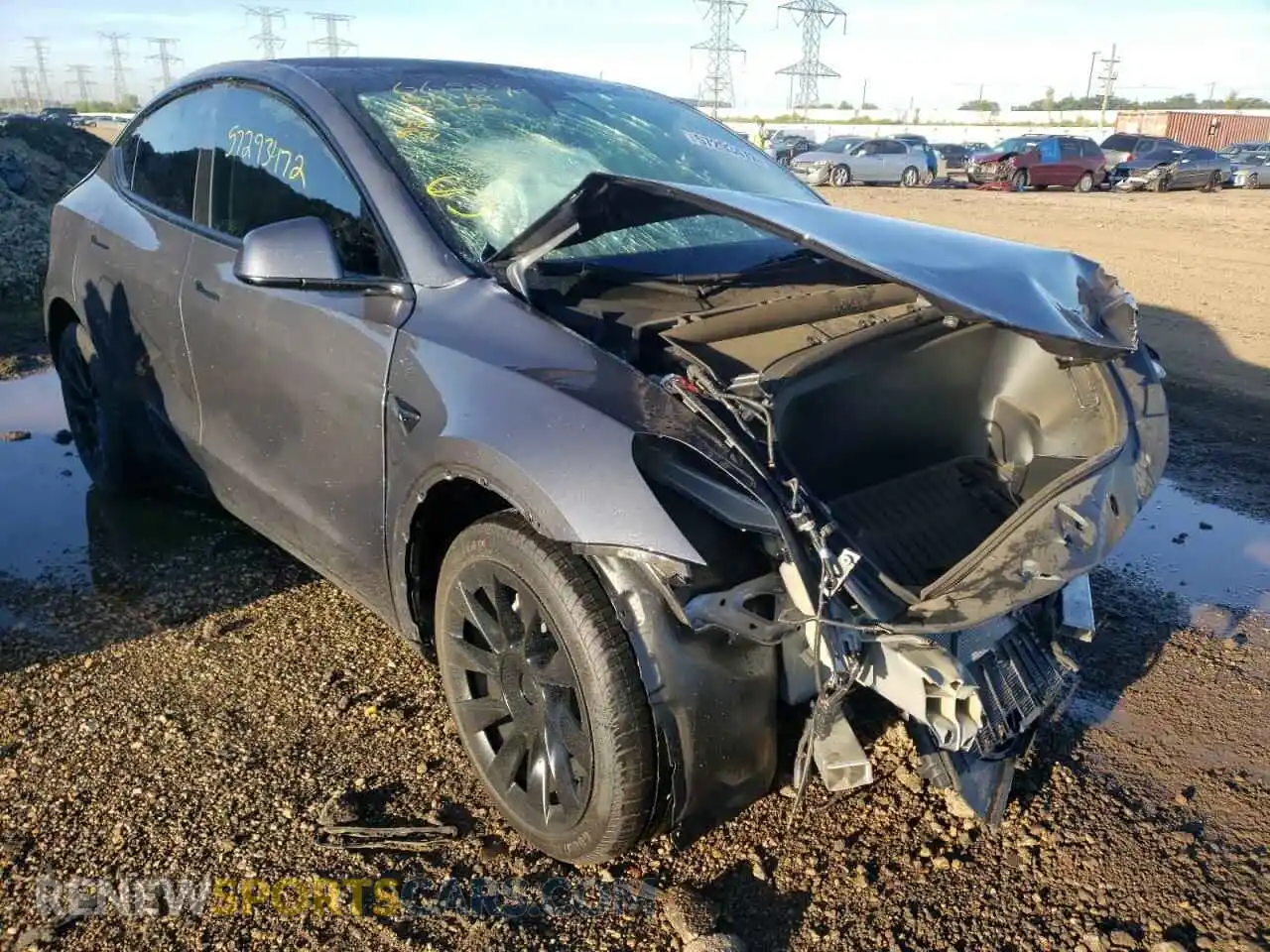 1 Photograph of a damaged car 5YJYGDEE1MF304956 TESLA MODEL Y 2021