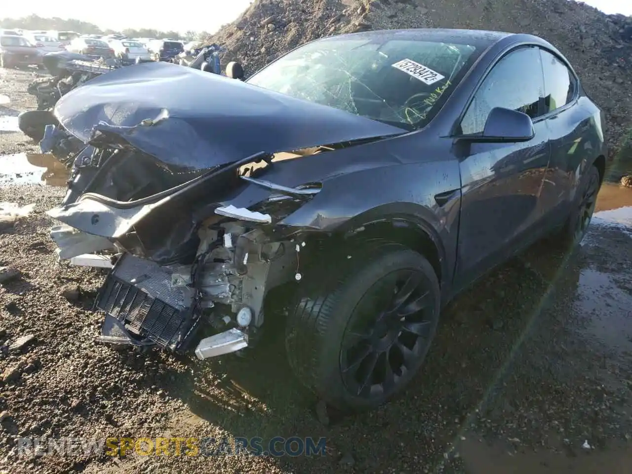 2 Photograph of a damaged car 5YJYGDEE1MF304956 TESLA MODEL Y 2021