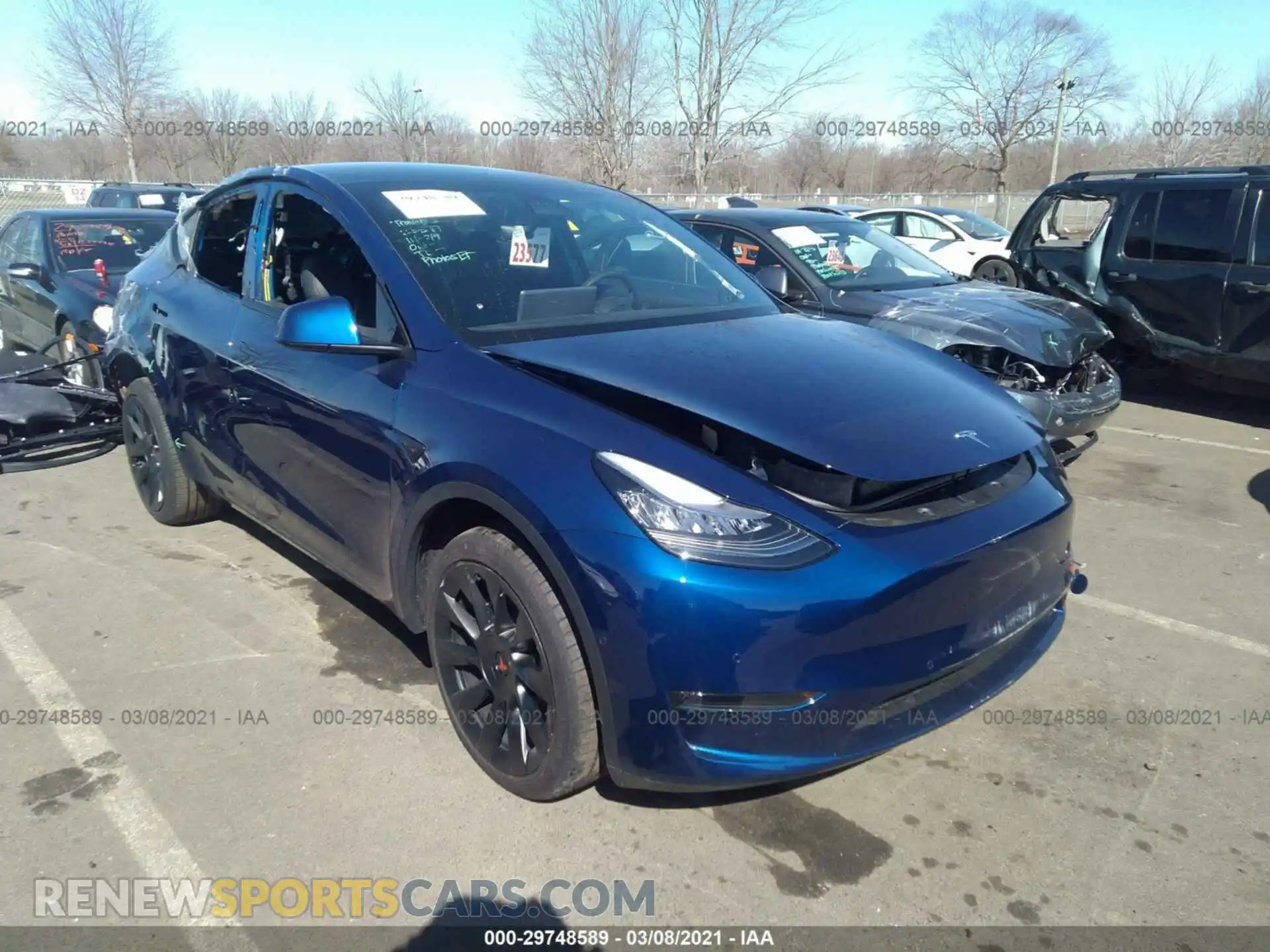 1 Photograph of a damaged car 5YJYGDEE2MF089541 TESLA MODEL Y 2021