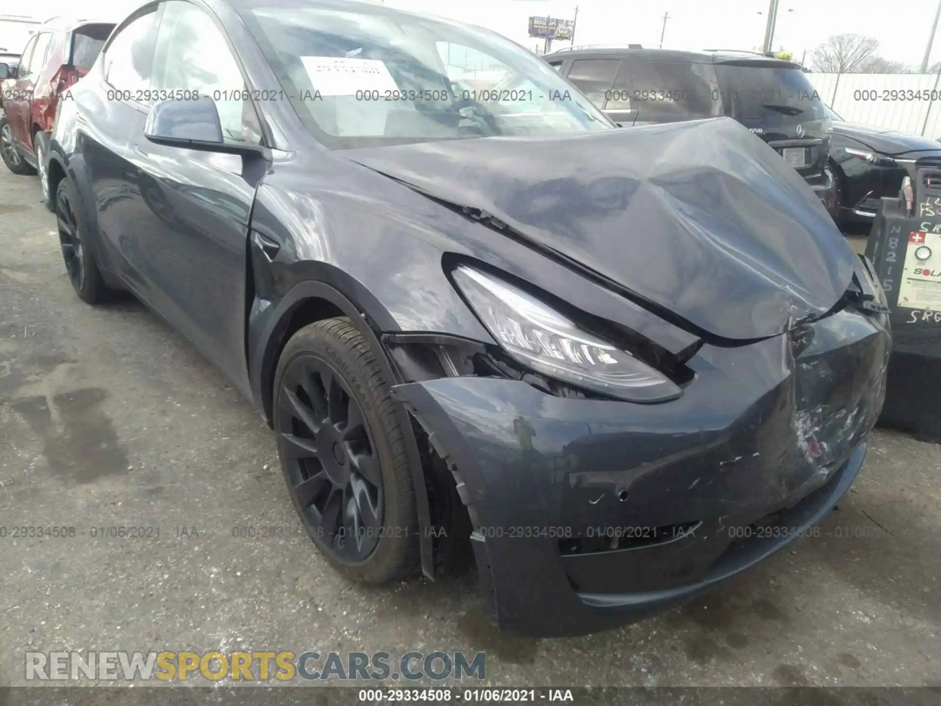 1 Photograph of a damaged car 5YJYGDEE2MF092875 TESLA MODEL Y 2021