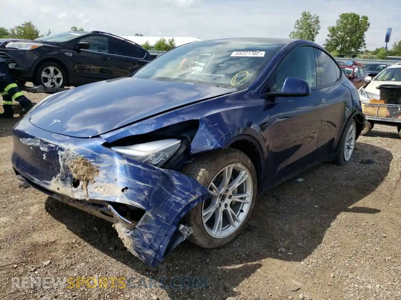 2 Photograph of a damaged car 5YJYGDEE2MF140813 TESLA MODEL Y 2021